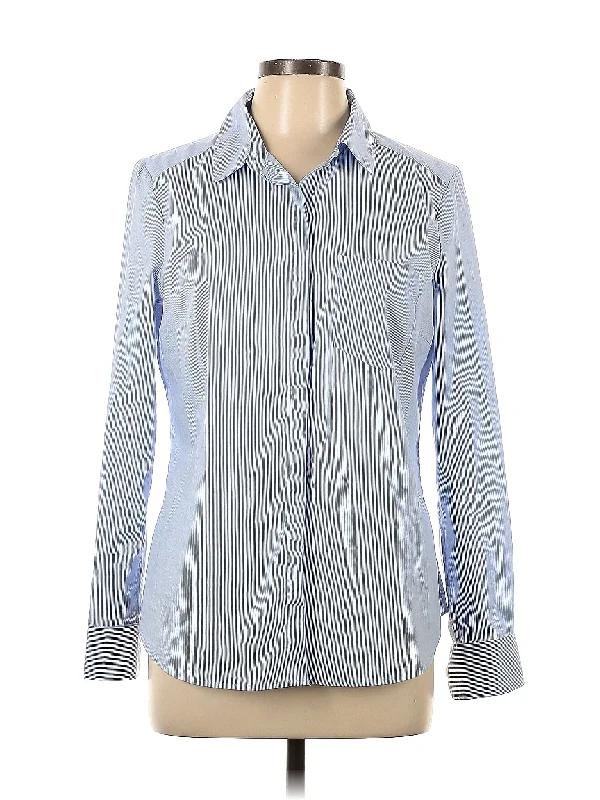 Long Sleeve Button Down Shirt Notch Collar Peter Pan Collar Cowl Neck
