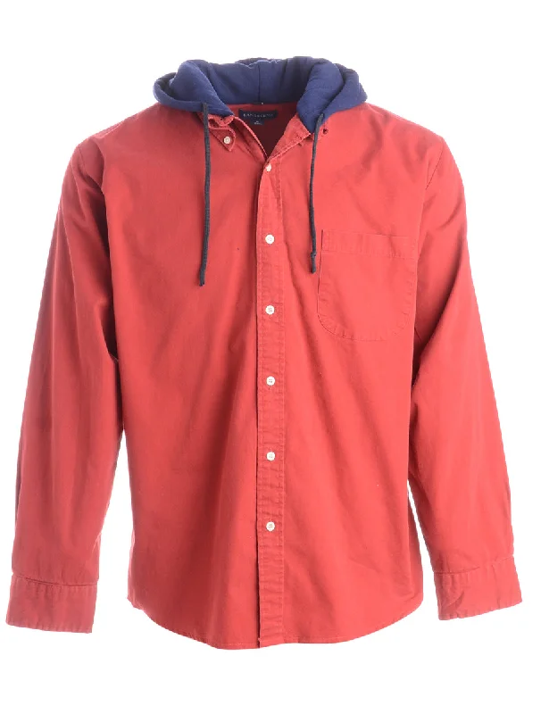 Label Red Theo Hooded Shirt Fleece Fabric Down Fabric Feather Fabric