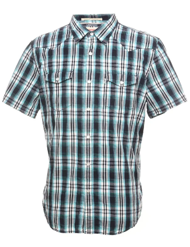 Levi's Checked Shirt - L Fitted T-Shirt Seamless Stretchy