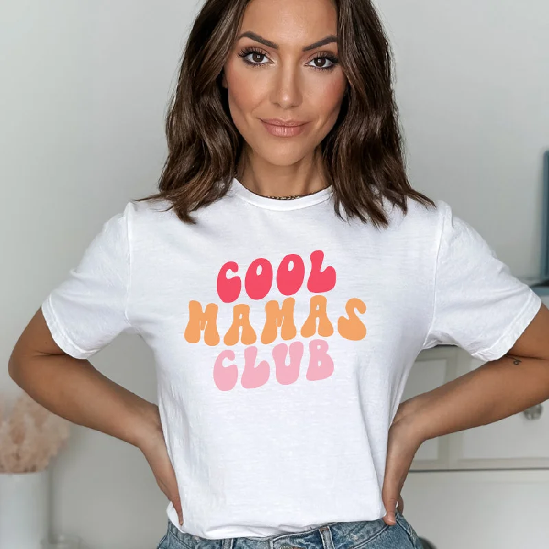 Cool Mamas Club Wave T-Shirt Collared T-Shirt Boat Neck A-Line