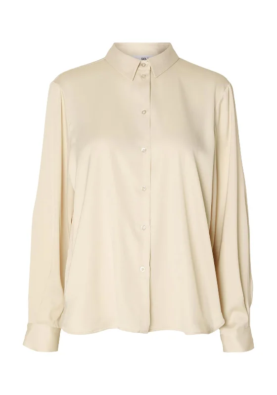 Selected Femme Talia-Franziska Relaxed Shirt, Birch Cashmere Blend Cotton Blend Poly Blend Selected Femme Talia-Franziska Relaxed Shirt, Birch Cashmere Blend Cotton Blend Poly Blend