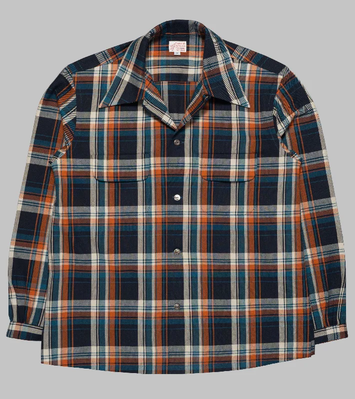 Bryceland's Cotton Sports Shirt Orange/Blue Check Plaid T-Shirt Polka Dot Checkered