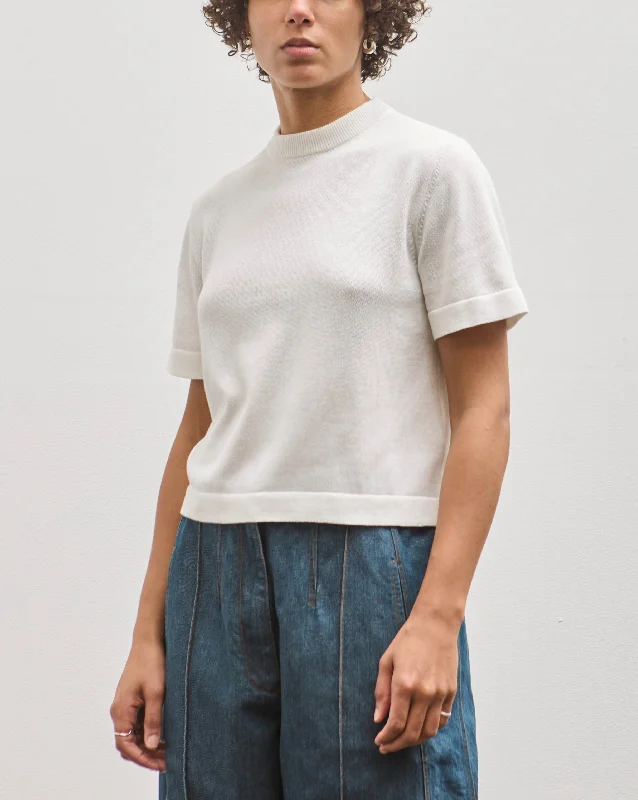 Cordera Cotton T-Shirt, White Welt Pockets Slit Pockets