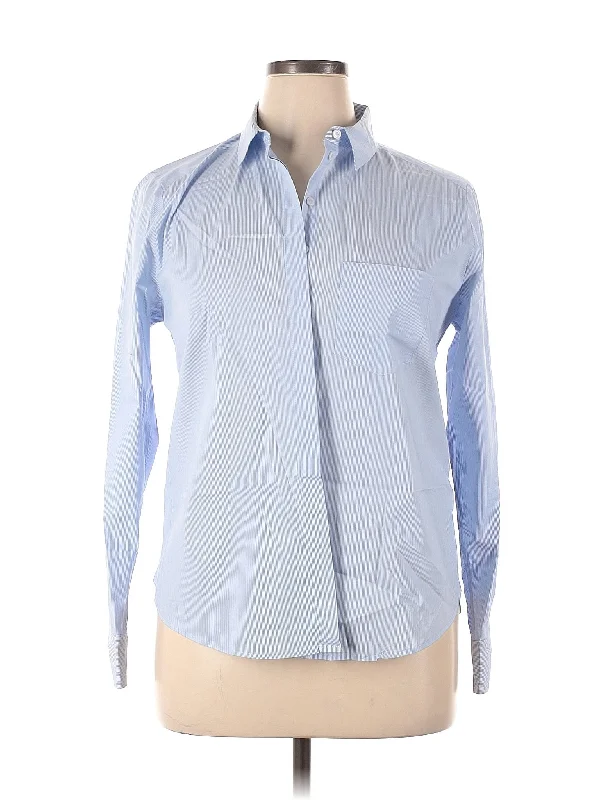 Long Sleeve Button Down Shirt Embroidered Appliqued Beaded