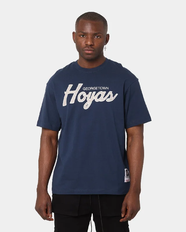 Mitchell & Ness Allen Iverson Georgetown Hoyas Script Logo T-Shirt Navy Polka Dot Checkered Tartan Mitchell & Ness Allen Iverson Georgetown Hoyas Script Logo T-Shirt Navy Polka Dot Checkered Tartan
