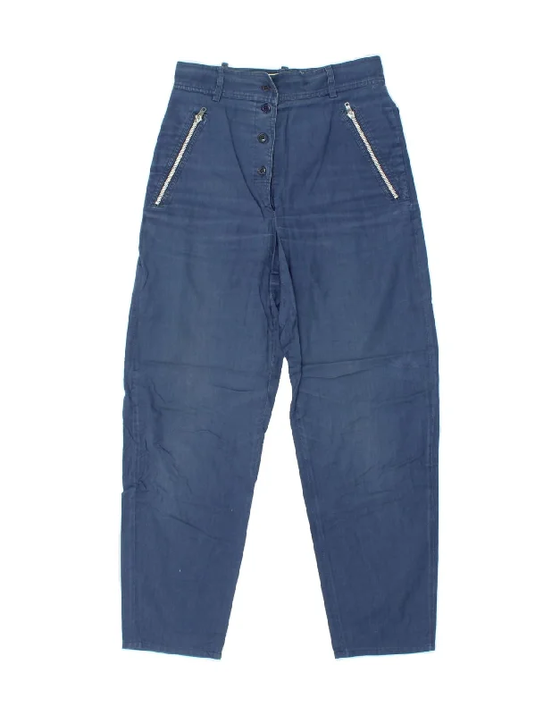 ICEBERG Womens Overshirt Tapered Trousers IT 42 Medium W28 L27 Navy Blue Wool Fabric Cashmere Fabric Tweed Fabric ICEBERG Womens Overshirt Tapered Trousers IT 42 Medium W28 L27 Navy Blue Wool Fabric Cashmere Fabric Tweed Fabric