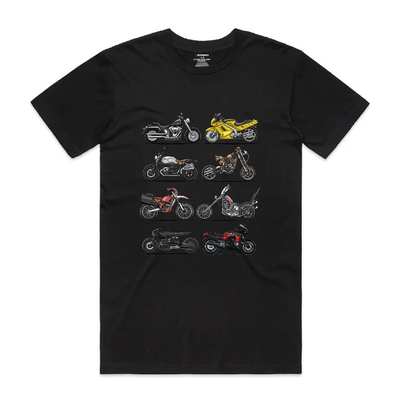 Isthatso Cotton Graphic T-Shirt - Movie Motorcycles Graphic Embroidered Appliqued