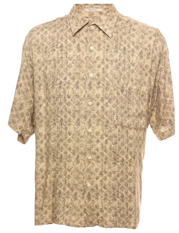 Light Brown & Pale Yellow Patterned Shirt - XL Faux Fur Fabric Real Fur Fabric Shearling Fabric Light Brown & Pale Yellow Patterned Shirt - XL Faux Fur Fabric Real Fur Fabric Shearling Fabric