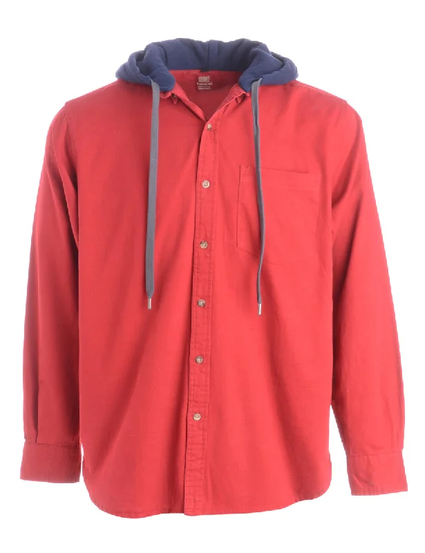 Label Red Theo Hooded Shirt Cotton Fabric Linen Fabric Terry Fabric