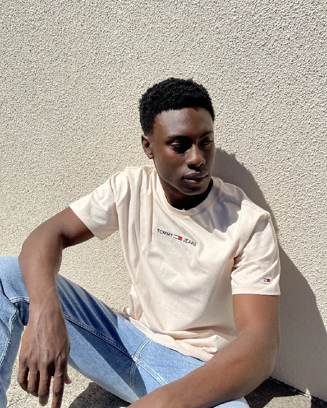 Tommy Jeans Small Text T-Shirt Smooth Stone Zippered Front Buttoned Front Snap Front Tommy Jeans Small Text T-Shirt Smooth Stone Zippered Front Buttoned Front Snap Front