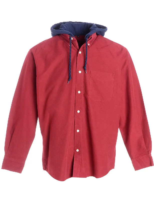 Label Red Theo Hooded Shirt Nylon Fabric Polyester Fabric Spandex Fabric