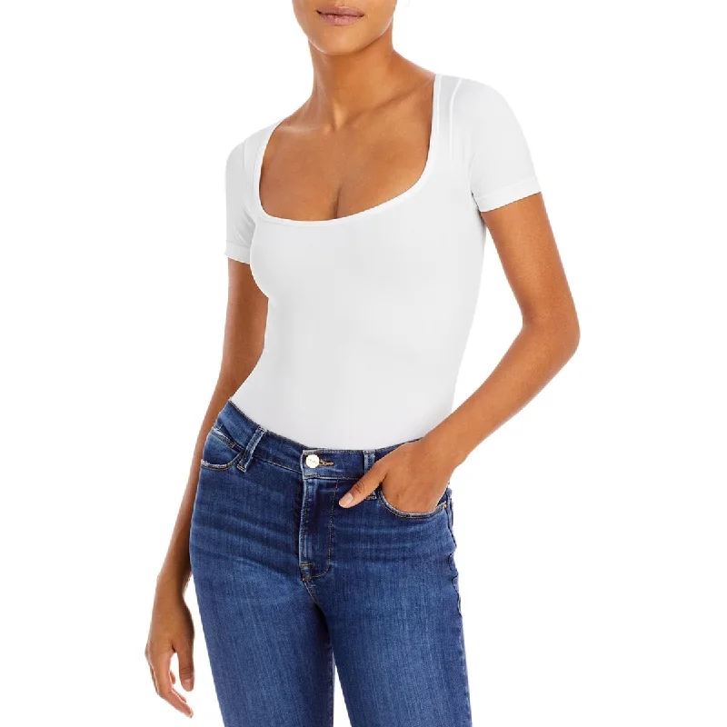 Simon Miller Womens Scoop Neck Tee Bodysuit Elegant Sheer Bodysuit