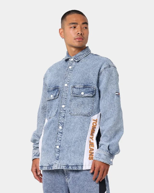 Tommy Jeans Denim Worker Shirt Shane Mix Lb Co Denim Fabric Leather Fabric Suede Fabric Tommy Jeans Denim Worker Shirt Shane Mix Lb Co Denim Fabric Leather Fabric Suede Fabric