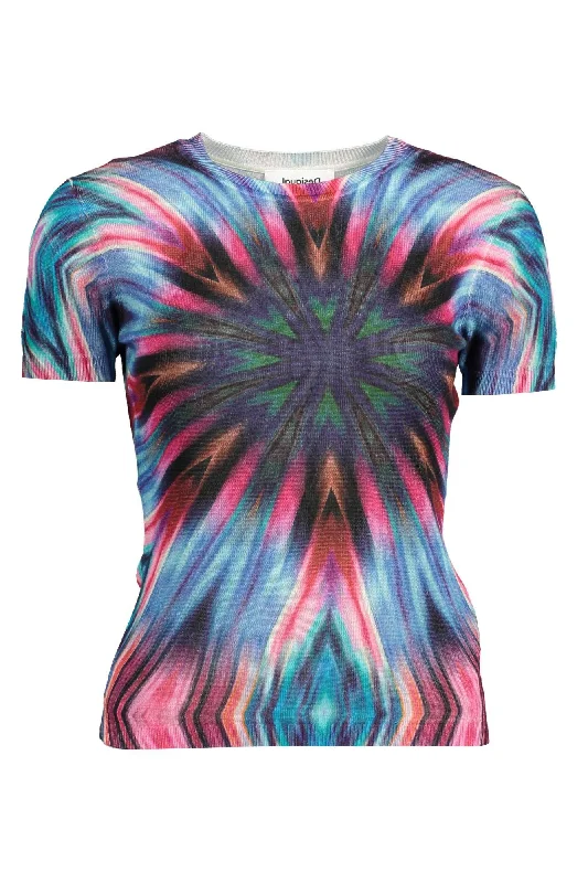 Desigual Elegant Viscose Crew Neck Shirt with Women's Logo Terry Blend Velvet Blend Canvas Blend Desigual Elegant Viscose Crew Neck Shirt with Women's Logo Terry Blend Velvet Blend Canvas Blend