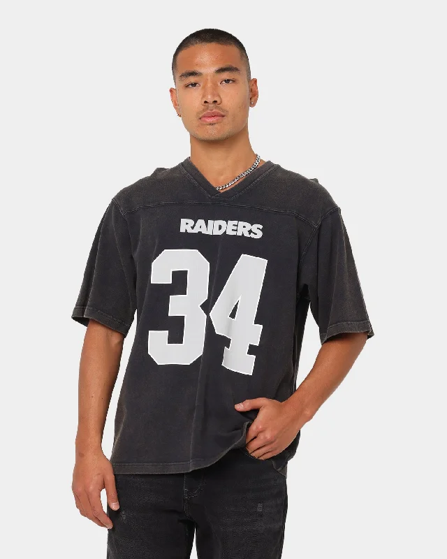 Mitchell Raiders Off Field Helmet Vintage T-Shirt Faded Black Collared Crew Neck Turtle Neck Mitchell Raiders Off Field Helmet Vintage T-Shirt Faded Black Collared Crew Neck Turtle Neck