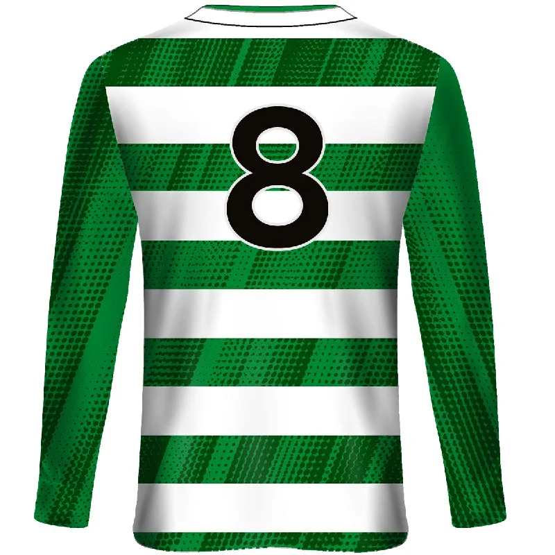 Mc Keever Termonfeckin Celtic FC Numbered L/S Playing Jersey - Adult - Green/White Pure White Jersey Tee