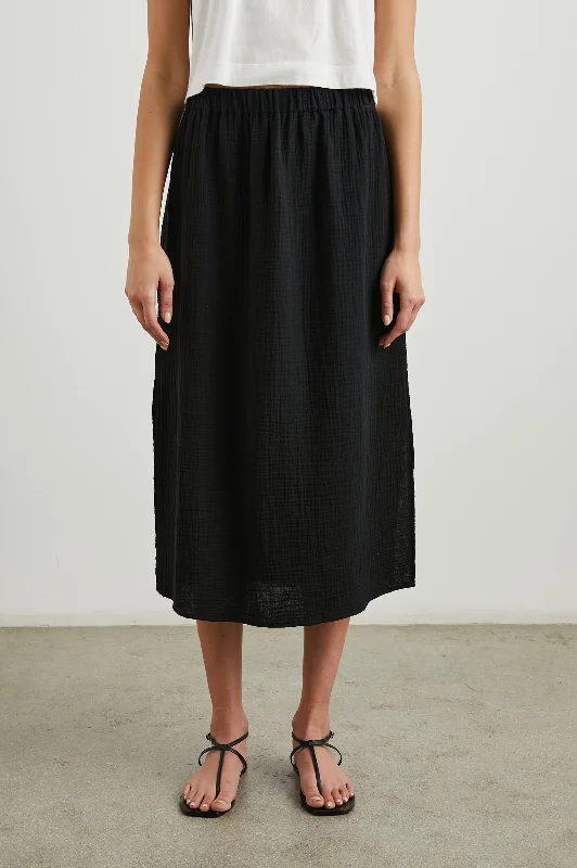 SORAYA SKIRT - BLACK GAUZE slim fit skirt