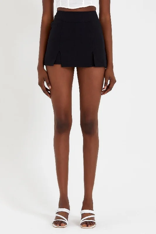 Short Skirt Black Size M leather skirt modern