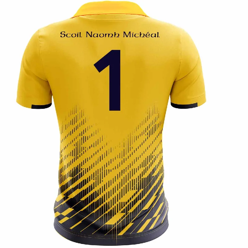 Mc Keever St. Michael's N.S Numbered Goalkeeper Jersey - Adult - Saffron/Navy Ruby Red Jersey Shirt