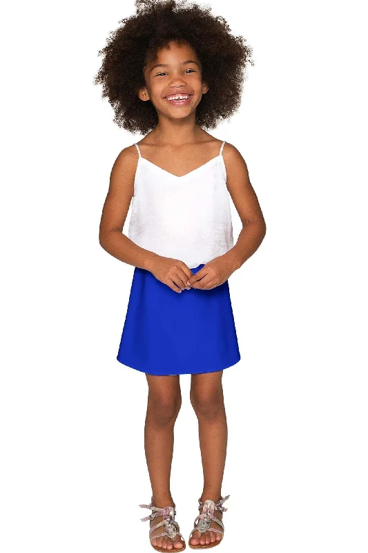 Royal Blue Aria A-Line Skirt - Girls silk skirt smooth