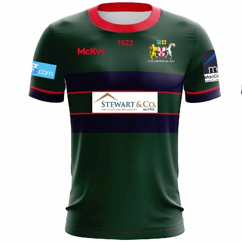 Mc Keever Civil Service NI RFC 4WS Pro Home Jersey - Adult - Green High-End Jersey Tee