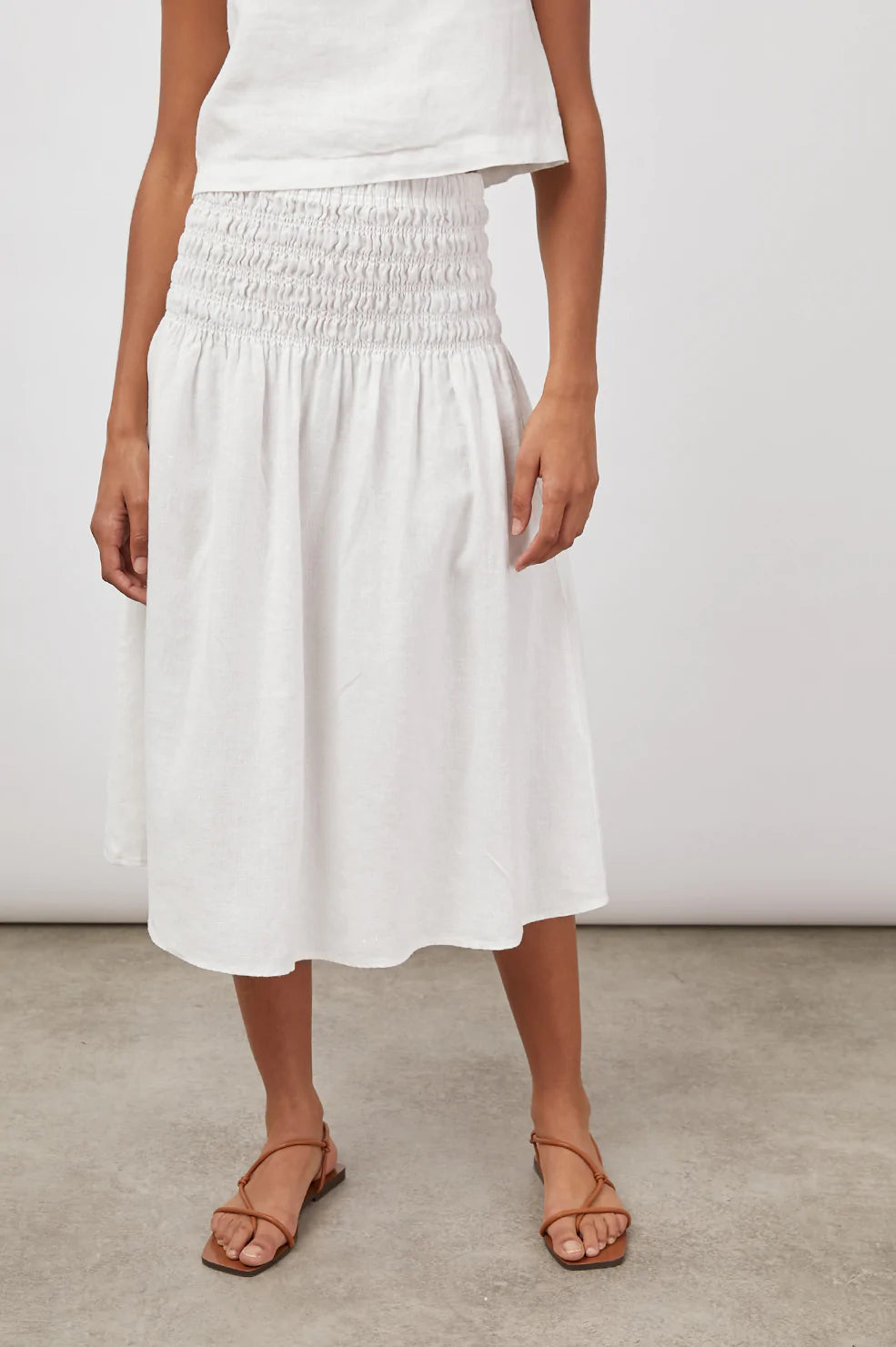 SELENA SKIRT - WHITE leather skirt sleek