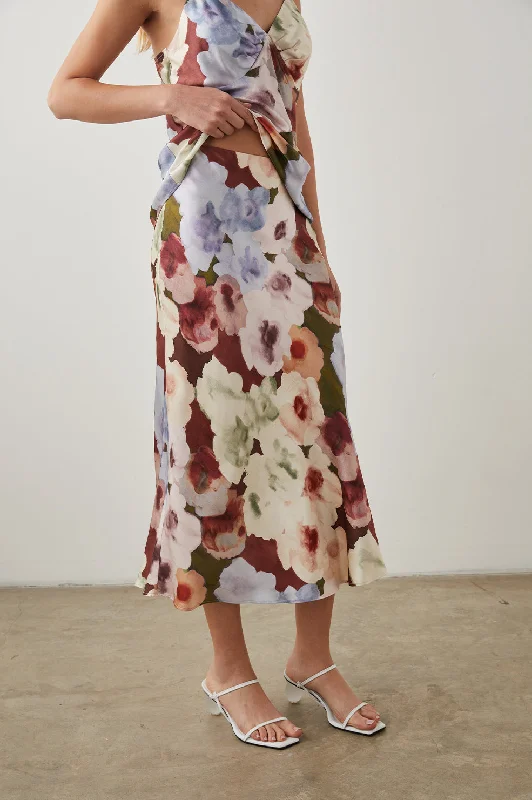 ANYA SKIRT - PAINTED ROSE linen skirt natural