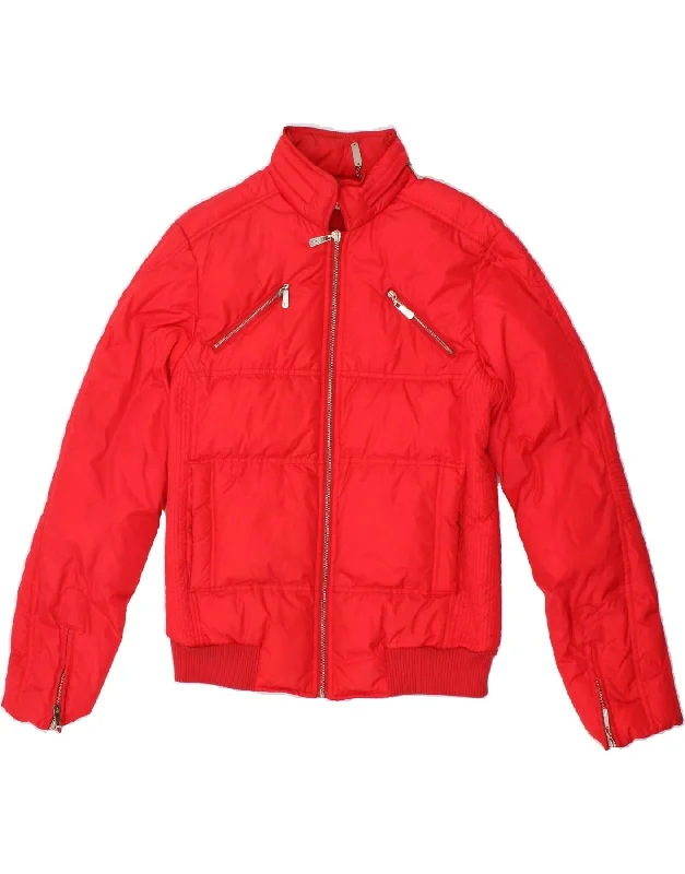 VERSACE Womens Hooded Padded Jacket UK 16 Large Red Polyester Herringbone Jacket Houndstooth Jacket Plaid Jacket VERSACE Womens Hooded Padded Jacket UK 16 Large Red Polyester Herringbone Jacket Houndstooth Jacket Plaid Jacket