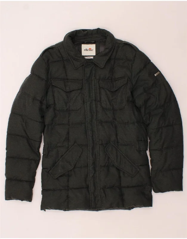 ELLESSE Womens Padded Jacket UK 16 Large Grey Mesh Jacket Canvas Jacket Denim Jacket ELLESSE Womens Padded Jacket UK 16 Large Grey Mesh Jacket Canvas Jacket Denim Jacket