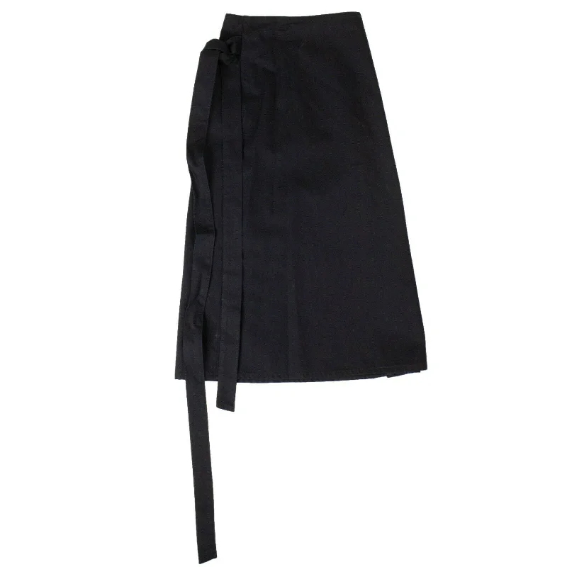 Women's Black High Waisted Wrap Midi Skirt button skirt front