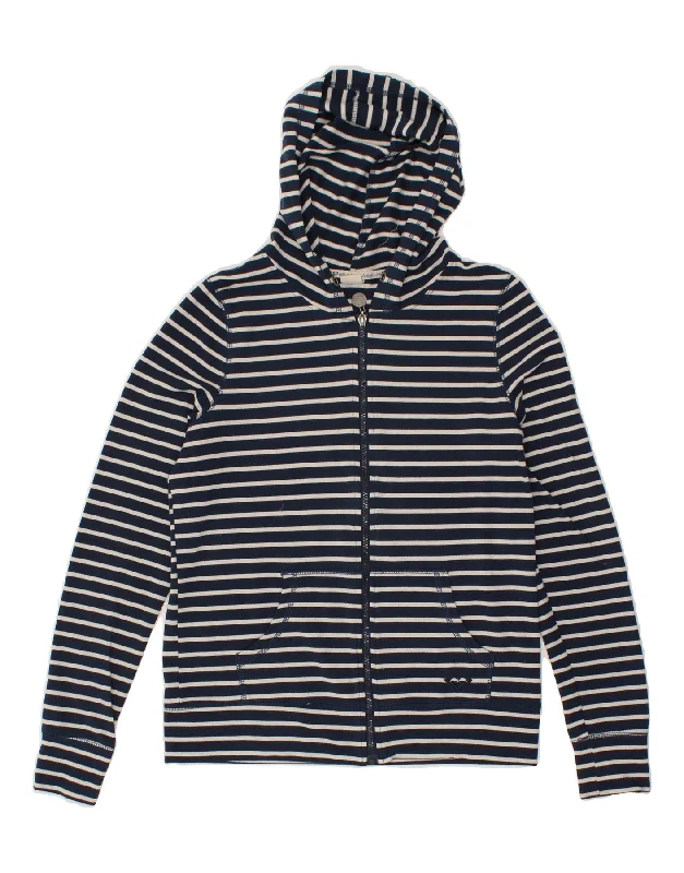 ROXY Womens Zip Hoodie Sweater UK 18 XL Navy Blue Striped Polyester Hooded Caped Shawl Collar ROXY Womens Zip Hoodie Sweater UK 18 XL Navy Blue Striped Polyester Hooded Caped Shawl Collar