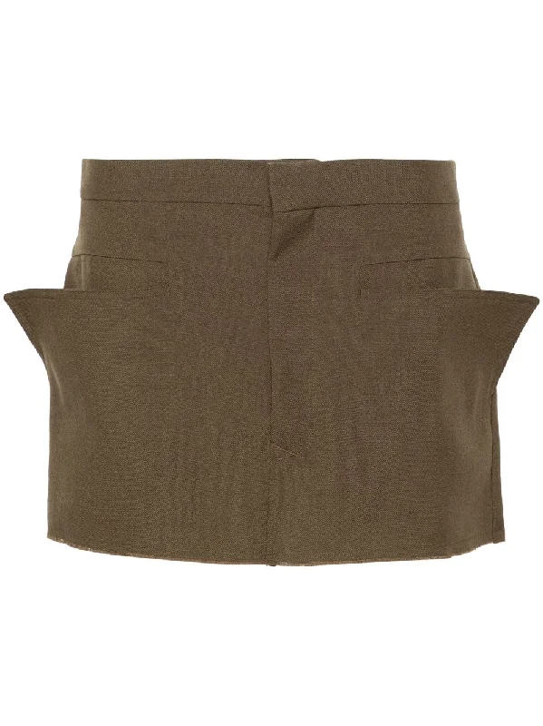 Woven Skirt Cut Off Mini Forest modal blend skirt