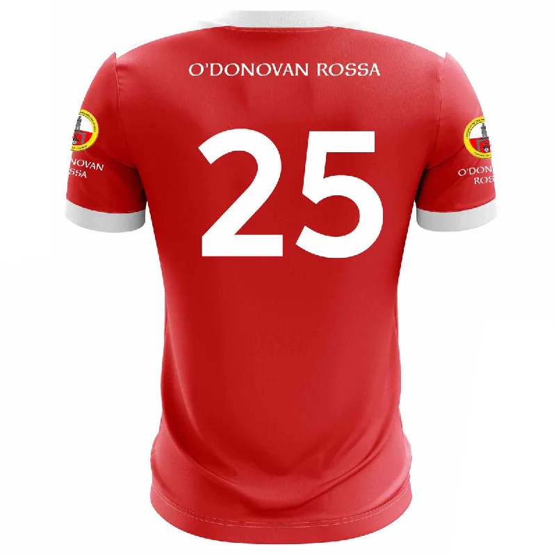 Mc Keever O'Donovan Rossa GAA Numbered Playing Jersey - Womens - Red/White Summer Jersey Tee