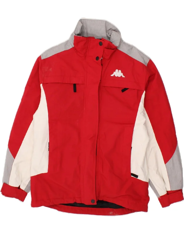 KAPPA Womens Windbreaker Jacket UK 16 Large Red Colourblock Polyester Rayon Jacket Velvet Jacket Corduroy Jacket KAPPA Womens Windbreaker Jacket UK 16 Large Red Colourblock Polyester Rayon Jacket Velvet Jacket Corduroy Jacket