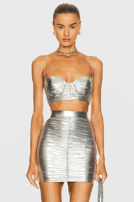 Bauer Ruched Bralette + Riley Skirt Set wool skirt sturdy