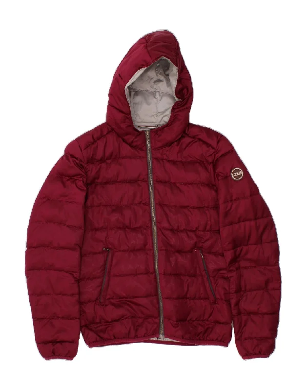 COLMAR Womens Hooded Padded Jacket IT 46 Large Burgundy Plaid Jacket Tartan Jacket Houndstooth Jacket COLMAR Womens Hooded Padded Jacket IT 46 Large Burgundy Plaid Jacket Tartan Jacket Houndstooth Jacket