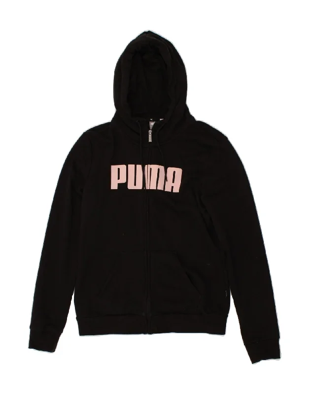 PUMA Womens Graphic Zip Hoodie Sweater UK 10 Small Black Handmade Hand-knitted Hand-woven PUMA Womens Graphic Zip Hoodie Sweater UK 10 Small Black Handmade Hand-knitted Hand-woven
