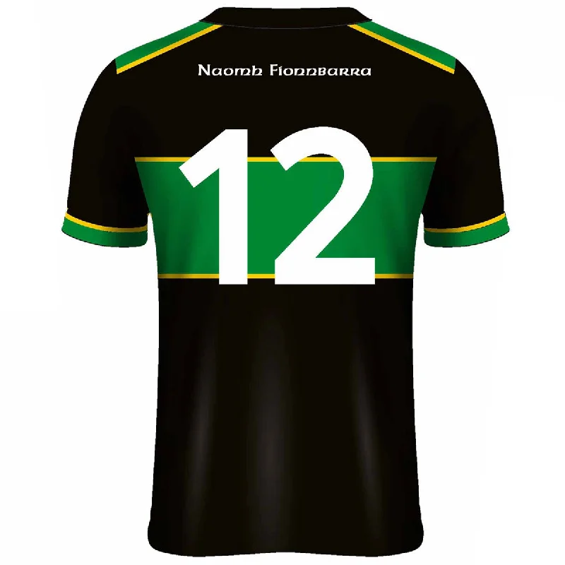 Mc Keever Naomh Fionnbarra & St Anne's GFG Numbered Away Jersey - Adult - Black/Green Player Fit Halter Neck Jersey Tee