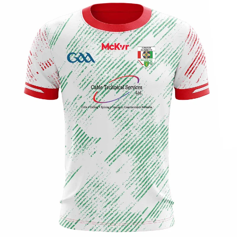 Mc Keever Clonaslee St Manmans GAA Training Jersey - Adult - White/Red/Green Player Fit Modern Jersey Tee