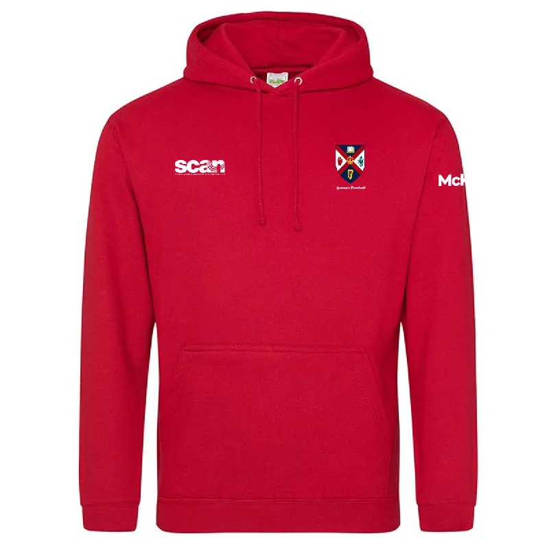 Mc Keever Queens Football College Hoodie - Adult - Fire Red Hoodie Crop Top Short Trendy Mc Keever Queens Football College Hoodie - Adult - Fire Red Hoodie Crop Top Short Trendy