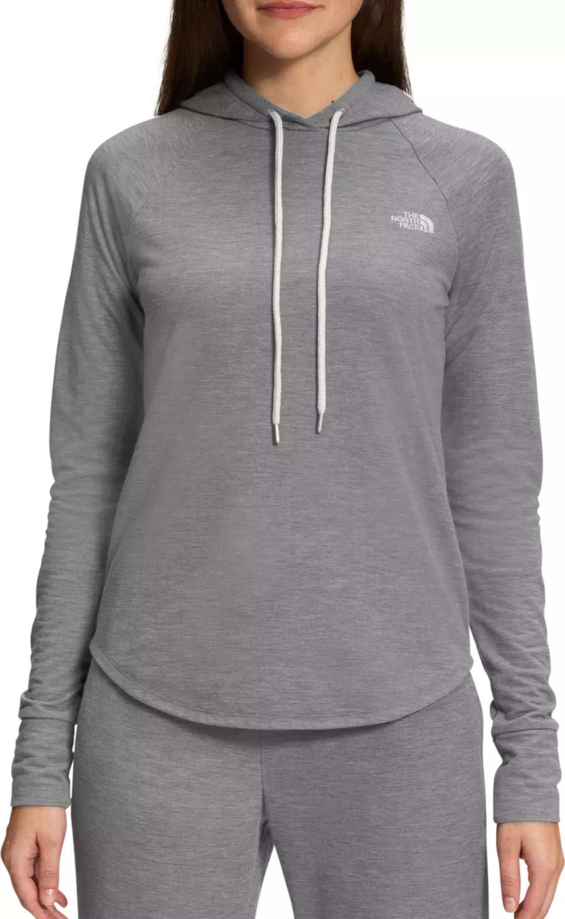 Women's The North Face | Westbrae Knit Hoodie | Medium Grey Hoodie with Ribbed Cuffs Snug Fit Comfort