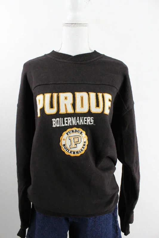 Vintage Purdue Sweatshirt (M) Hoodie with High Neck Warm Protective