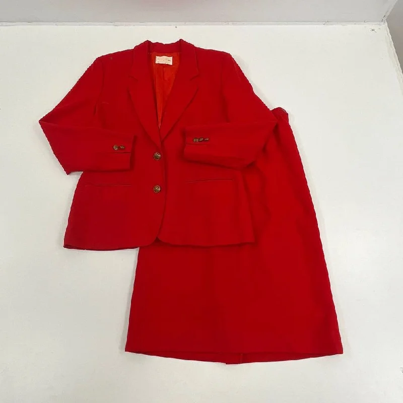 Women's Pendleton Red Skirt Suit Set of 2 Gold Tone Hardware - Size 10 P relaxed fit skirt