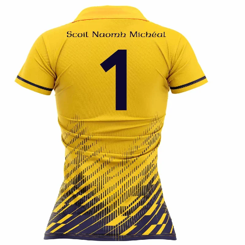 Mc Keever St. Michael's N.S Numbered Goalkeeper Jersey - Womens - Saffron/Navy Emerald Green Jersey Tee