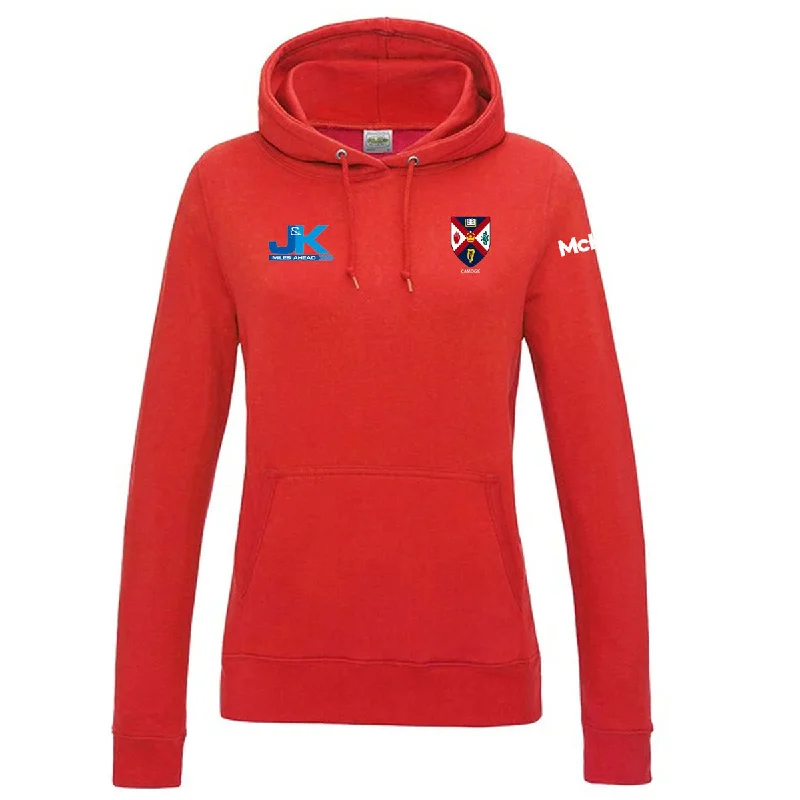 Mc Keever Queens Camogie College Hoodie - Womens - Fire Red Hoodie with Mesh Breathable Sporty Mc Keever Queens Camogie College Hoodie - Womens - Fire Red Hoodie with Mesh Breathable Sporty