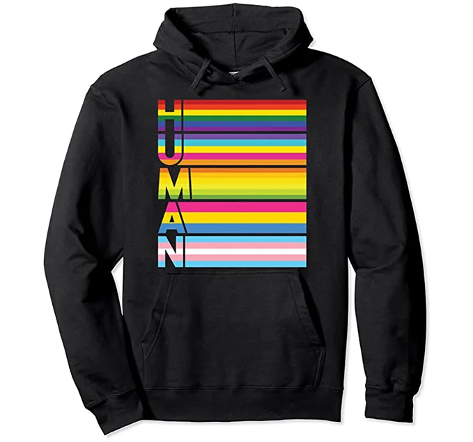 Rainbow Human Hoodie Hoodie with Thumb Holes Functional Cozy