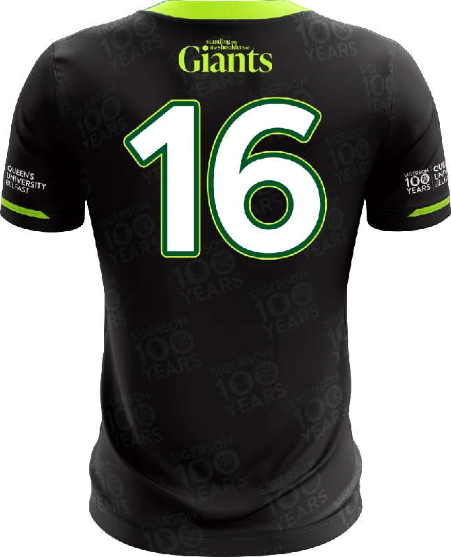 Mc Keever Queens GAA Sigerson 100 Years Numbered Goalkeeper Jersey - Adult - Black Player Fit Limited Edition Jersey Tee