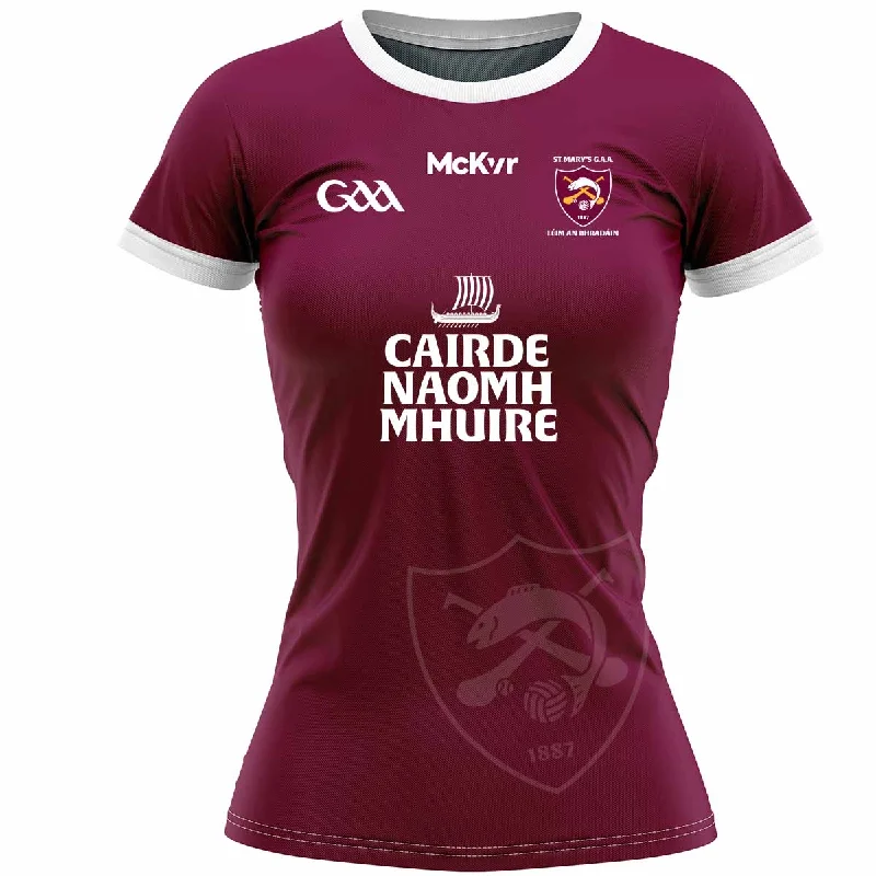 Mc Keever St Marys GAA Leixlip Playing Jersey - Womens - Maroon Designer Jersey Tee