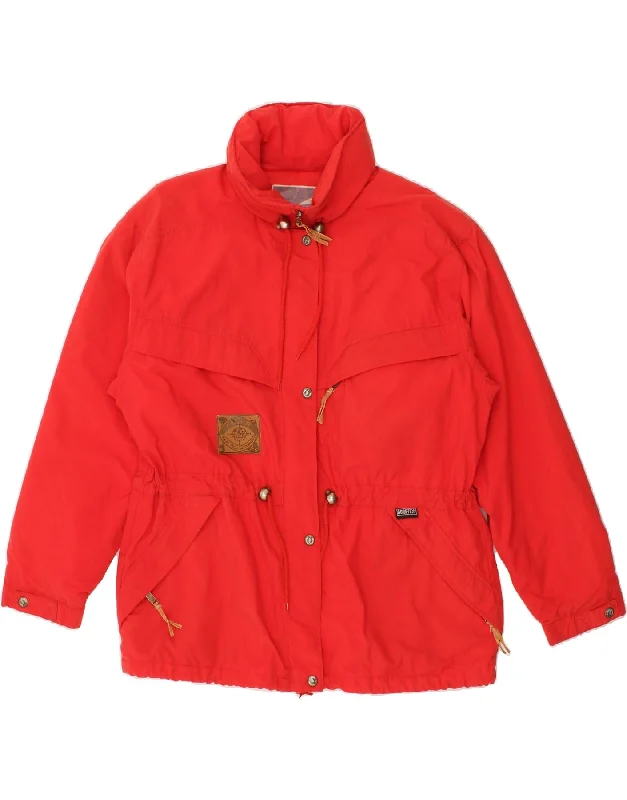 EIDER Womens Gore-Tex Rain Jacket EU 44 XL Red Polyamide Zippered Jacket Buttoned Jacket Snapped Jacket