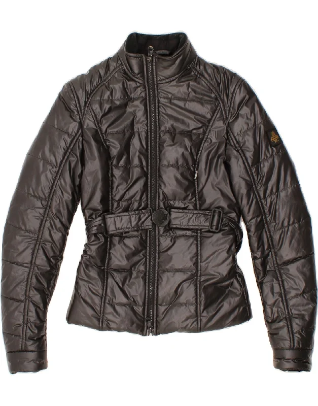 REFRIGIWEAR Womens Padded Jacket UK 10 Small Black Polyamide Denim Fabric Leather Fabric Suede Fabric REFRIGIWEAR Womens Padded Jacket UK 10 Small Black Polyamide Denim Fabric Leather Fabric Suede Fabric